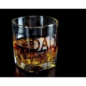 Custom Engraved One Whiskey Best Dad Birthday Gift for Brother from Sister Bachelor Party Decorations for Young Men Women Scotch Rock Glass