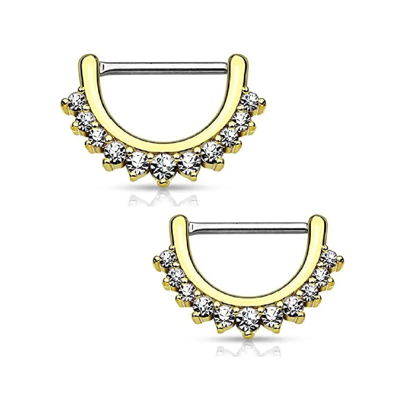 Surgical Steel Lined CZ Nipple Clickers