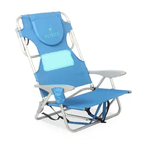 Ostrich Ladies Comfort Backpacker, Outdoor Beach Pool Reclining Chair, Blue