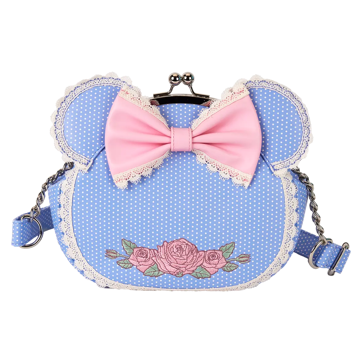Minnie Floral and Lace Kisslock Crossbody Bag