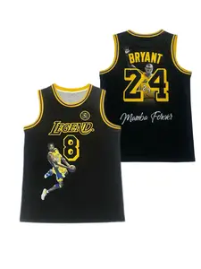 Kobe Bryant #8 #24 "Mamba Forever" Legend Commemorative Basketball Jersey - Black