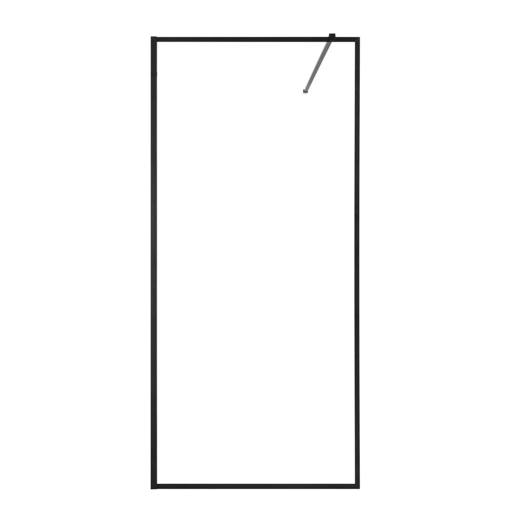 Matte Black Rectangular Fixed Shower Panel (34x73.6in) - Thick 5/16in Tempered Glass Frameless Shower Screen with Solid Matte Aluminium Seal, Easy Installation Indoor Furniture Room Divider