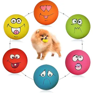 Dog Squeaky Toys Soft Latex Squeak Balls for Puppy Small Pet Dogs 6 Pcs/Set