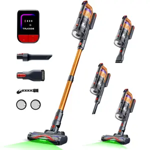 【2026 New Arrivals】TrucozieTrucozie T553 Cordless Vacuum Cleaner for Home, Upgraded 60Kpa Powerful Suction Pet Hair Vacuum with 70min Runtime, Green LED Light for Hardwood Floors & Carpet, Self-Standing Rechargeable Stick Vacuum