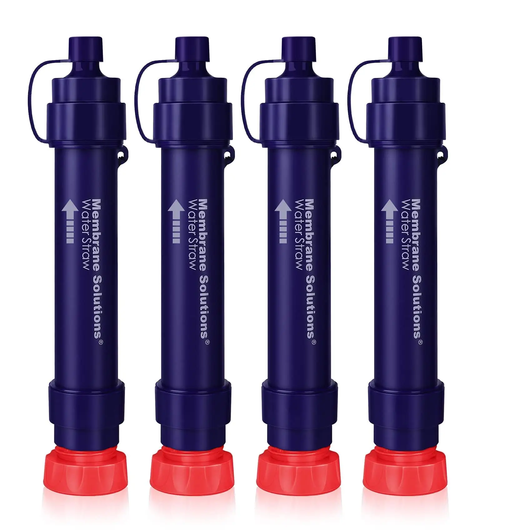 Membrane Solutions Water Filter Straw WS02 4-Stage Detachable 0.1-Micron Water Purifier for Hiking, Camping, Travel & Emergency Survival Gear