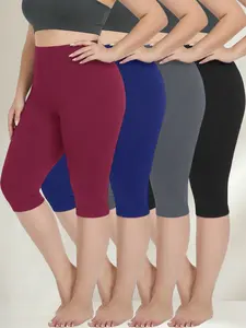 Women's High Waist Yoga Capri Pants 4-Pack - Silky Smooth, Breathable, Sweat-Wicking Leggings for Yoga, Running, Capri Pants Women, Leggings Women