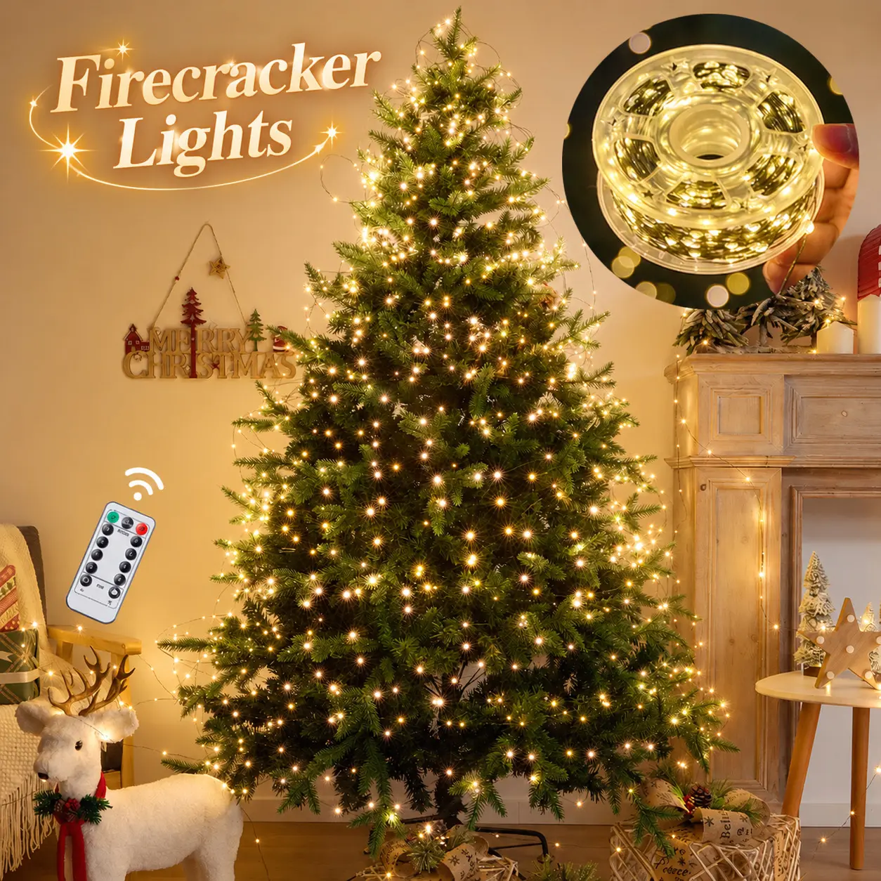 Christmas LED String Lights,65.6 Ft With 600 Led Bulbs, USB Powered, Warm White,White, Indoor Outdoor Holiday Party Decor, Fairy Lights