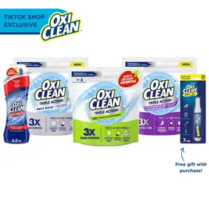 OxiClean Stock Up & Save: Triple Action Laundry Boosters + Stain Pre-Treater Gel Stick (Free From TA)