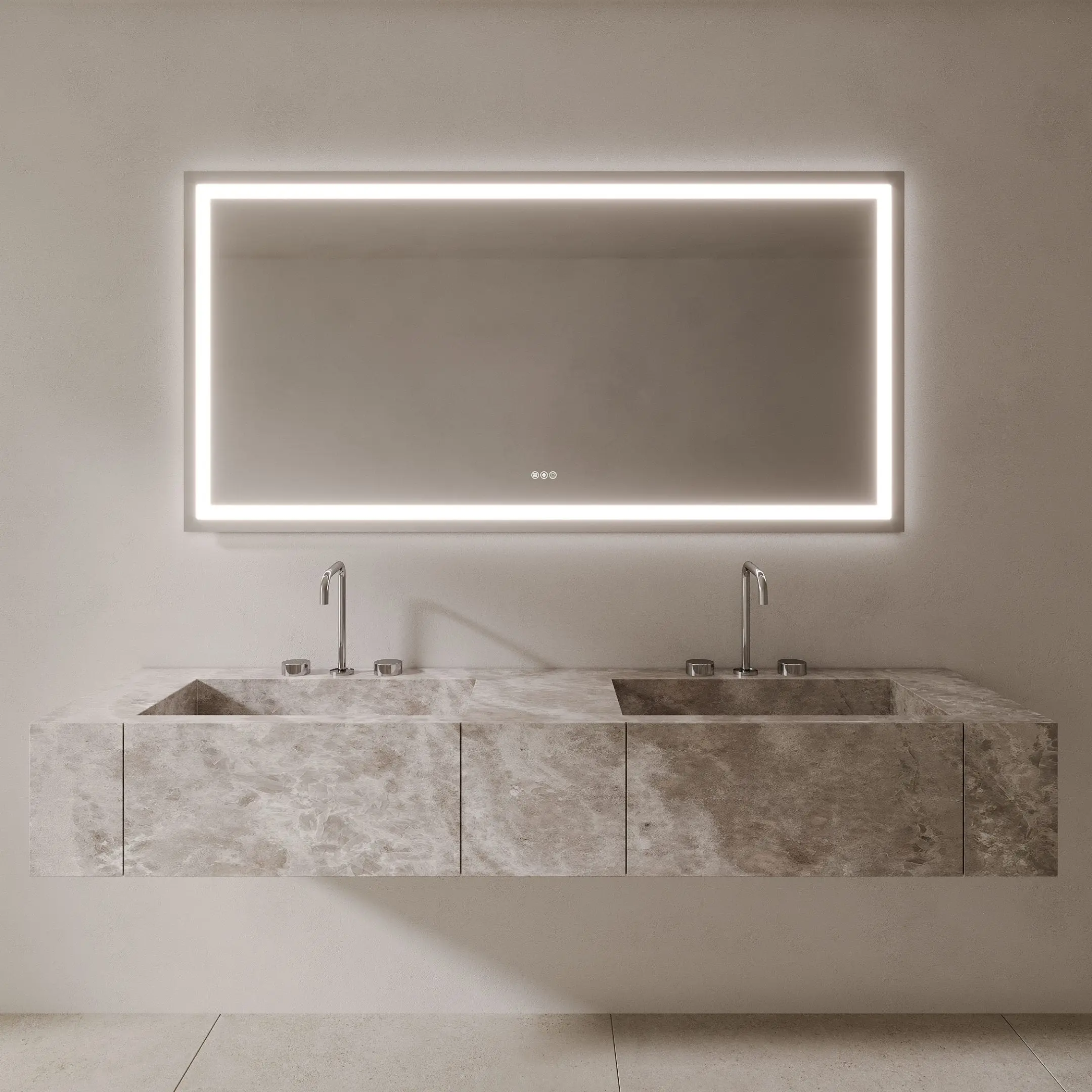 72" x 36" Oversized LED Bathroom Mirror Dimmable and Anti Fog