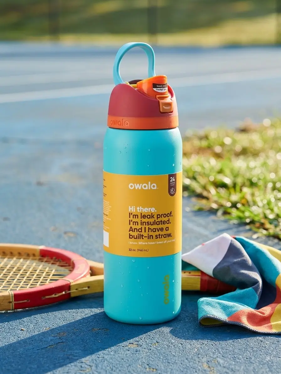 FreeSip Dual-Hole Stainless Steel Insulated Sports Water Bottle with Cover - Color-Coordinated, Portable, Spill-Proof Cup for Active Use vacuum hydration travel reusable oz