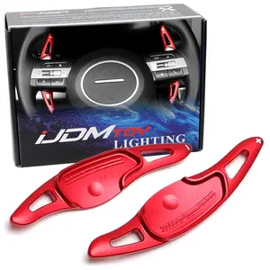 iJDMTOY Racing Sports Red Aluminum Larger Paddle Shifter Extension For Hyundai 2024-up Sonata Tucson Kona