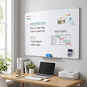 Large Magnetic Dry Erase Board 60x40inch,Foldable Wall Mounted Whiteboard with Aluminum Frame,Single Sided Portable Folding Board for Home Office,Classroom,Business Presentations