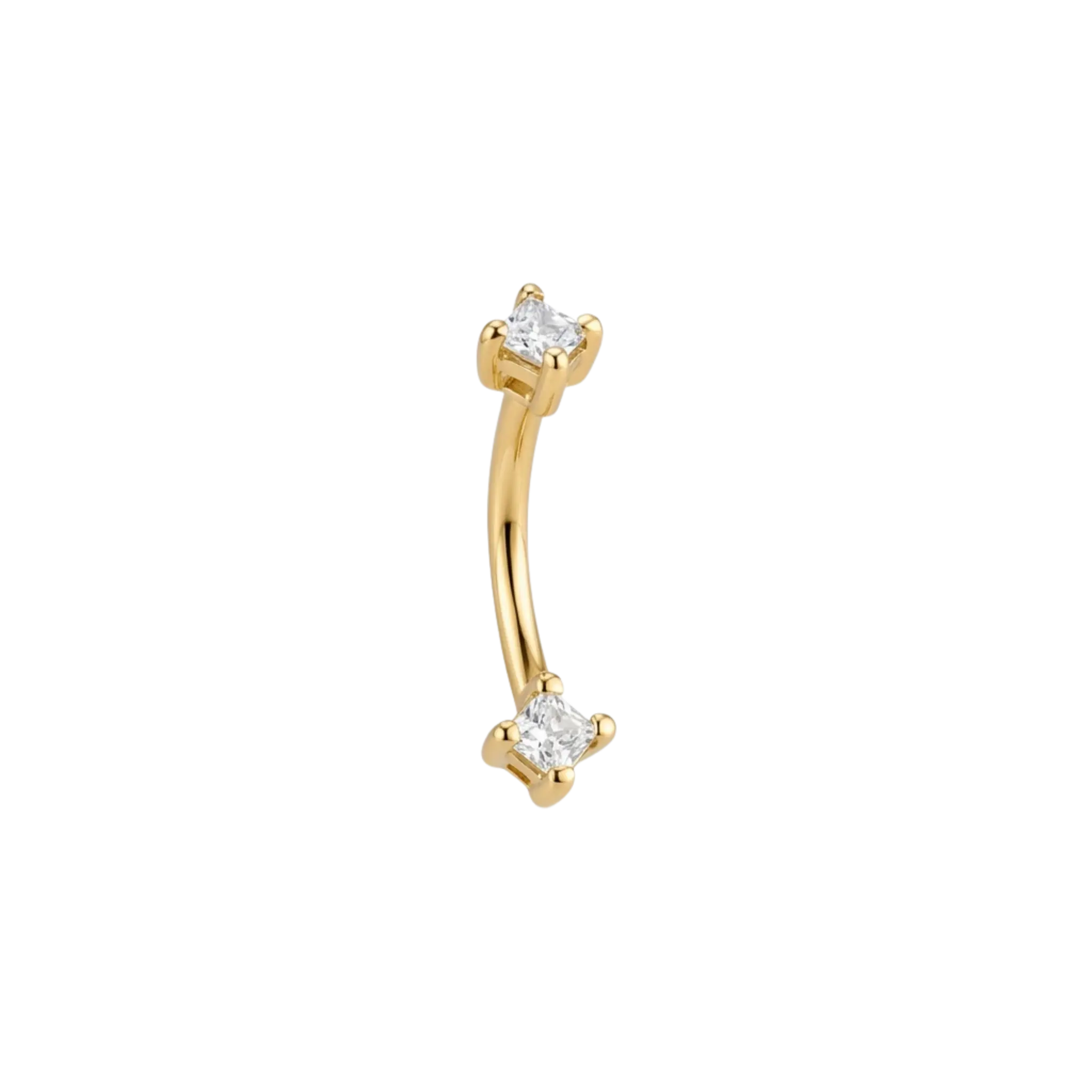Princess Rook Star – 14K Gold Curved Barbell