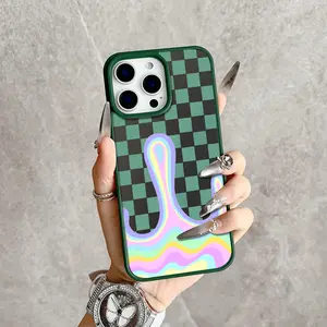 Wavy Checker Magnetic Snap Case for iPhone 17/16 Pro Max 15 Pro 14 13 12 Mini 11 XR XS Plus SE Shockproof Slim Protective Cover