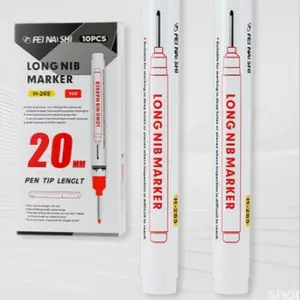 10pcs Multi-Surface Deep Hole Markers, Waterproof Non-Fading Long Tip Ink Pens, Ideal for Woodworking, Plastic, DIY Crafts