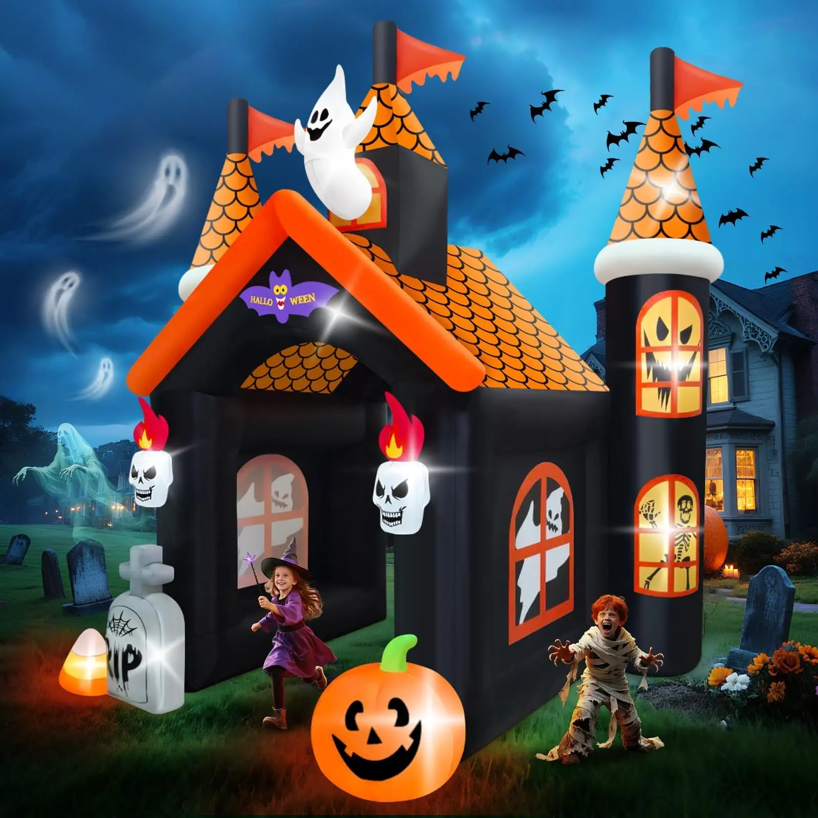 12FT Halloween Inflatable Archway, Kalolary Large Haunted House Inflatables