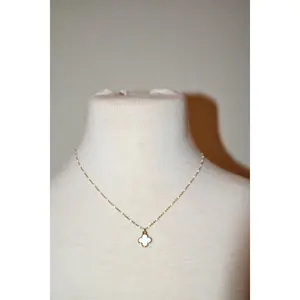 Designer Inspired Clover Bead Necklace White