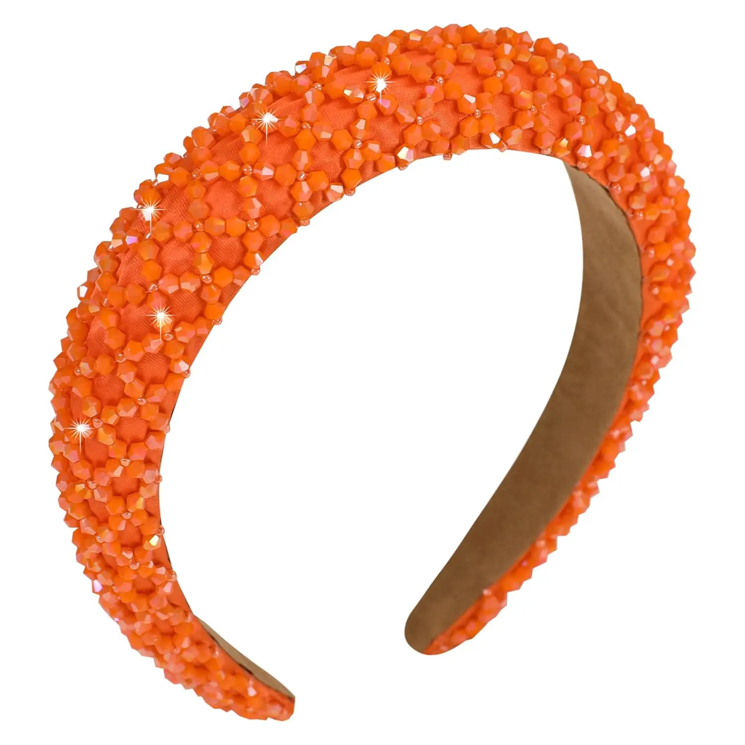 Beaded Rhinestone Headbands for Women Girls Fashion Sparkle Crystal Headband Thick Padded Jeweled Hairband Fancy Birthday Girl Headband Rhinestone Hair Accessories