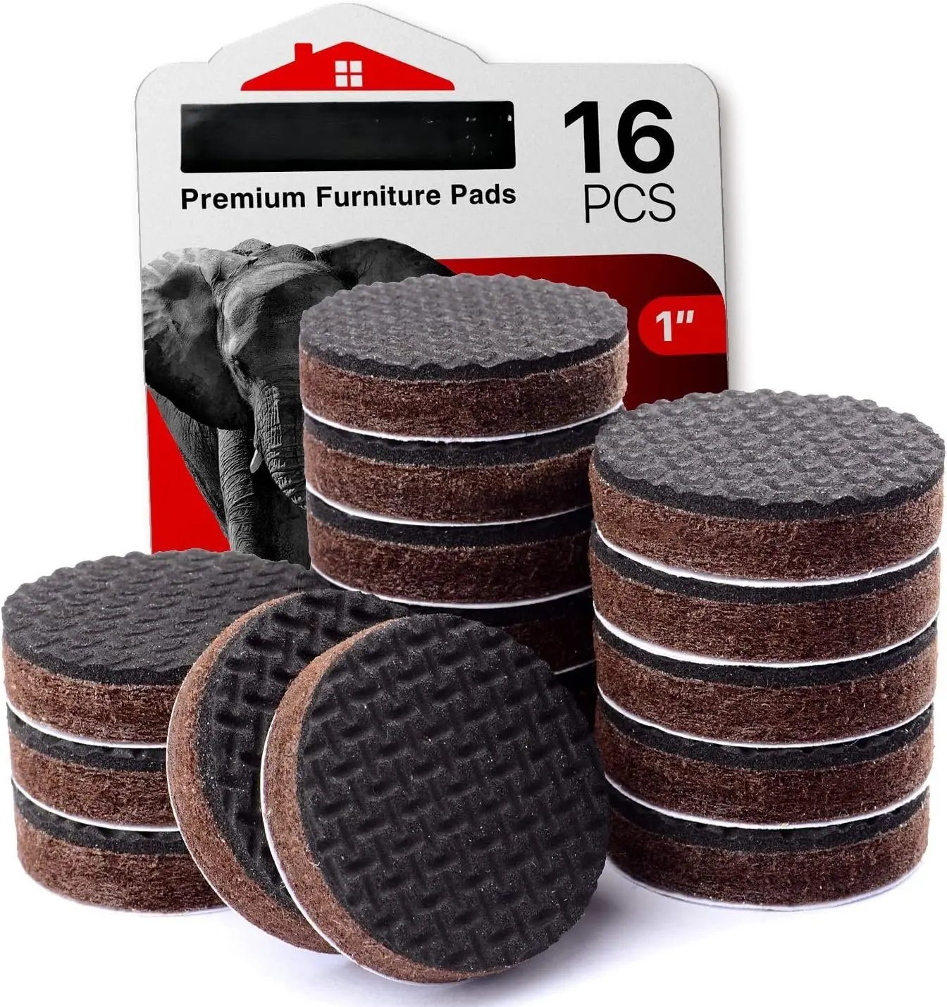 Non Slip Furniture Pads 16 count 1"  -  Furniture Grippers! Self-Adhesive Rubber  Furniture  - Ideal Non Skid Furniture Pad Floor Protectors - Keep Furniture in Place!