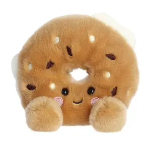 Palm Pals Adorable Tony Everything Bagel 5 inch Brown Mini Soft Plush Collectable Stuffed Animal