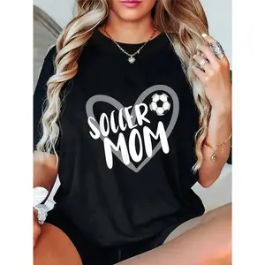 GGOR 100% Cotton Soccer Apparel Soccer Mom T-Shirt