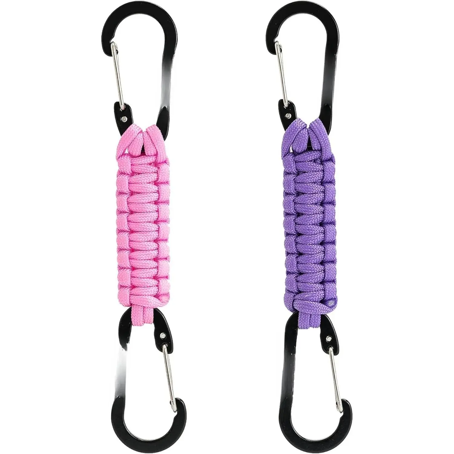 Paracord  Carabiner Clip, D Ring Lanyard Hanger  Hook for Water Bottle, Key, Backpacks, Men, Women