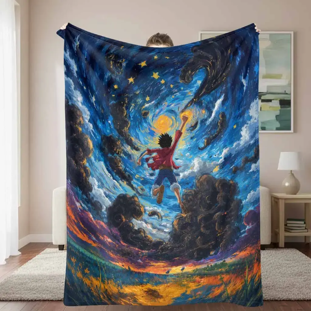 Coastal Pirate Ship Throw Blanket, Vintage Ocean Voyage Plush Flannel Blanket for Couch Bed Bedroom Office, Lightweight Warm Decorative Gift