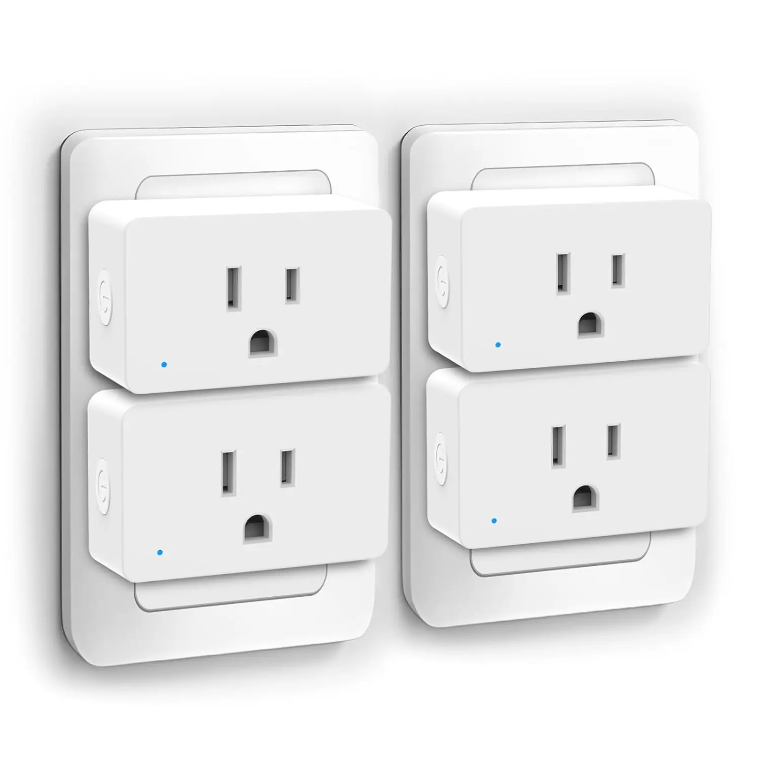 4-Pack Reliable & Compact Smart Plugs (2.32*1.97*1.5 inch) 15A/1800W, ETL & FCC Certified, Alexa/Google Home Compatible, 2.4GHz WiFi Bluetooth, APP Control, Timer & Schedule, Easy Install for Home Appliances