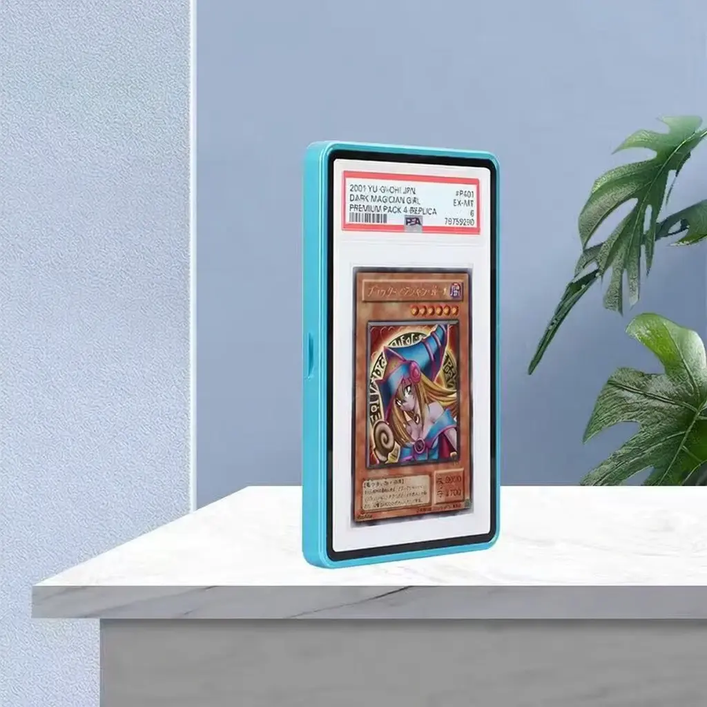 Title: PSA Graded Card UV-Resistant Display Case – Teal Frame Protector