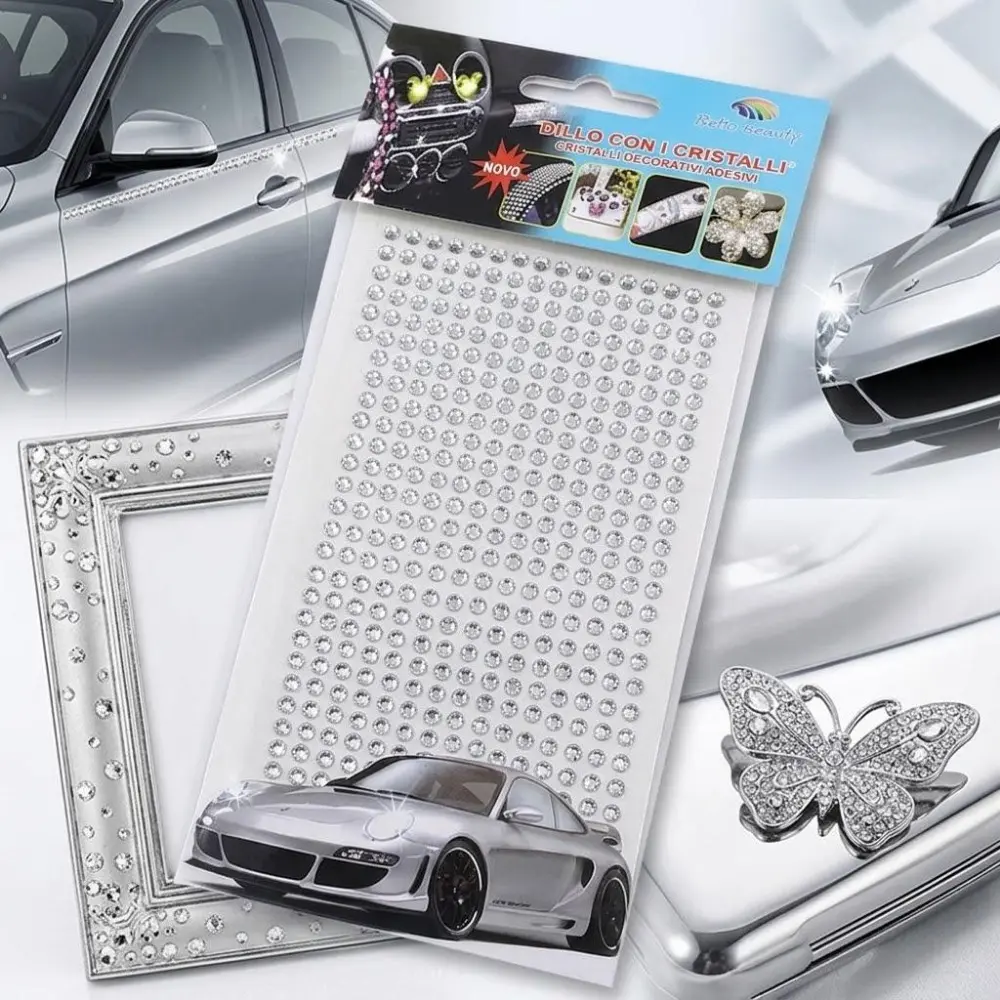 4mm Self-Adhesive Glitter Rhinestone Sheets, Cut-to-Shape DIY Decals with High Refractive Index. Perfect for Phone Cases, Car Interior, Nail Art Design, Multi-Surface Decor Crafting.