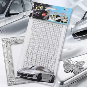 4mm Self-Adhesive Glitter Rhinestone Sheets, Cut-to-Shape DIY Decals with High Refractive Index. Perfect for Phone Cases, Car Interior, Nail Art Design, Multi-Surface Decor Crafting.