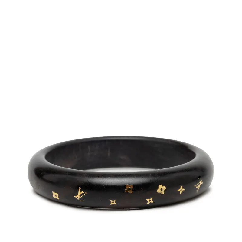 Pre-owned Louis Vuitton Wood Small Leather Goods Monogram Bracelet Sylvania Bangle