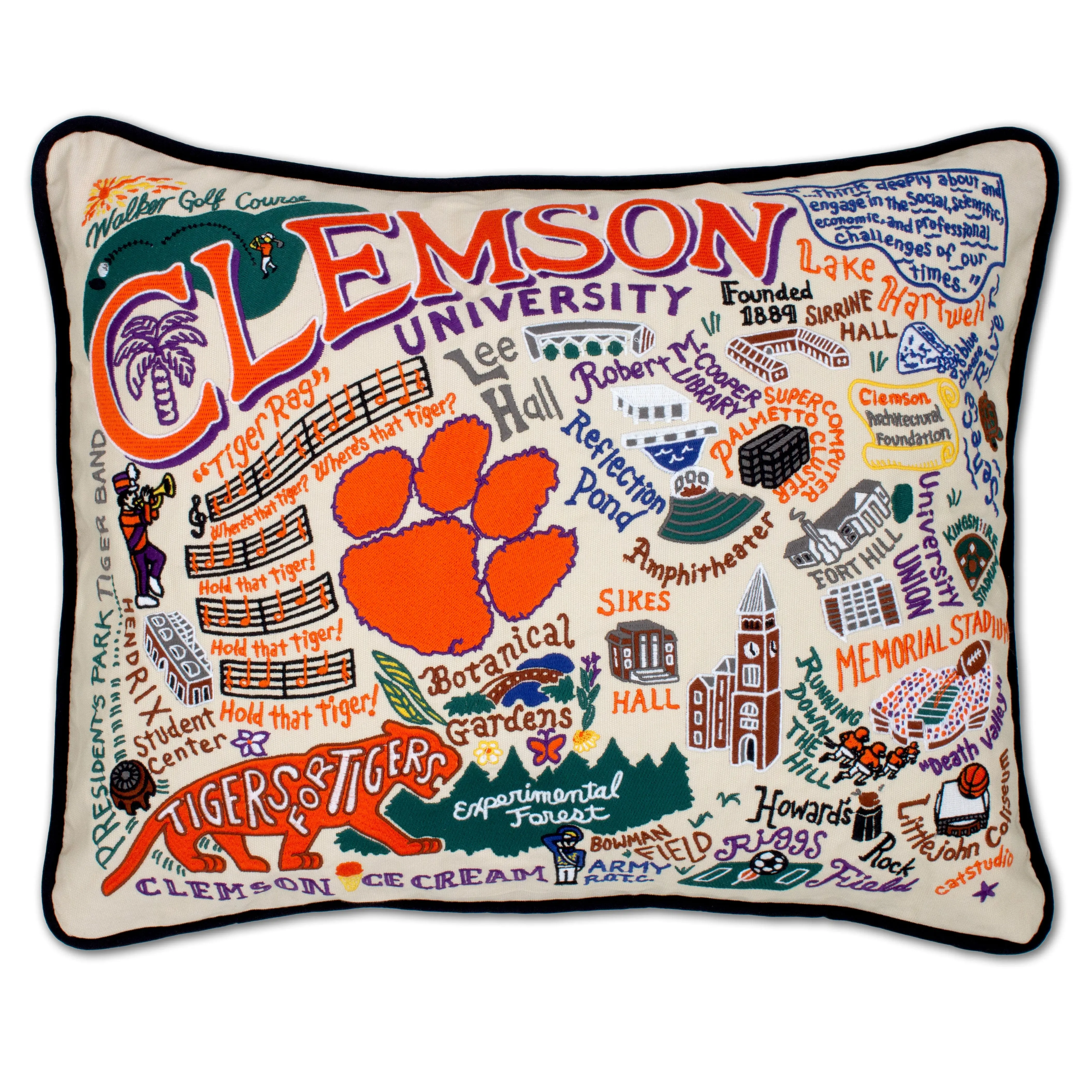 Clemson University Collegiate Embroidered Pillow Clemson University Collegiate Embroidered Pillow
