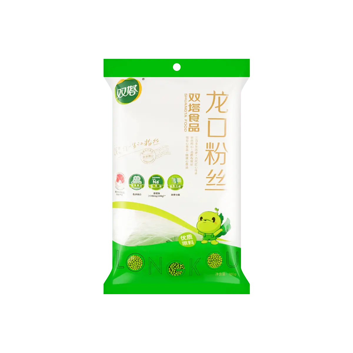Double Pagoda Longkou Vermicelli Glass Noodles 180g - Authentic Chinese Mung Bean Starch Noodles for Stir-fry, Hot Pot, Soup