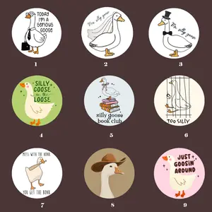 Cute Goose Button Pin – Quirky Animal Backpack Accessory