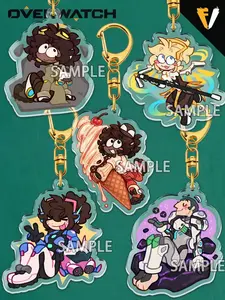 Overwatch Keychains，Ovm Keychains，Mercy，Dva，Venture，Sigma，Ice Venture，Game Fans Merch Goods，Double-Sided Keychains Acrylic Keychain,  Perfect Gift for Fans & Collectors