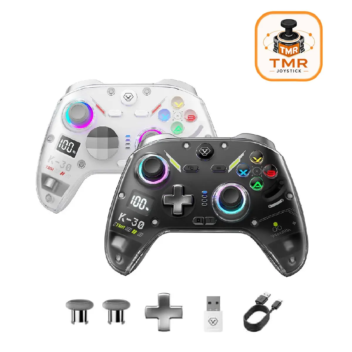 AOLION K30 Wireless Game Controller (Not for PS/Xbox) - Controller Only - TMR Anti-Drift Joysticks, Switchable ABXY Layout, Mechanical & Linear Trigger Modes, Dual-Height Thumbsticks, Compatible with Switch, PC, iPad & Android