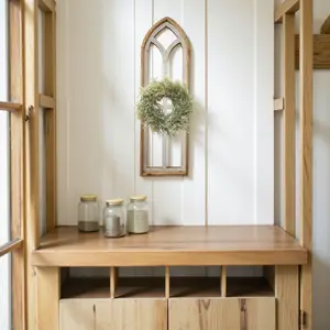 The Ivory Point Farmhouse Wooden Wall Window Arch Single -3 Sizes Cathedral