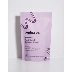 Copina Co. Vanilla Beauty Vegan Collagen Boost Coffee Creamer - 25 Servings 125g - Vegan Supplements for Women for Hair, Skin, and Nail Health - Beauty Support Supplement with Biotin
