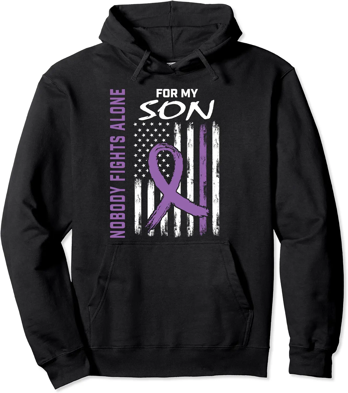 Purple Son Epilepsy Awareness American Flag Parents Gifts Pullover Hoodie - Anarosavill Shop 49B0BKT1N8Q6