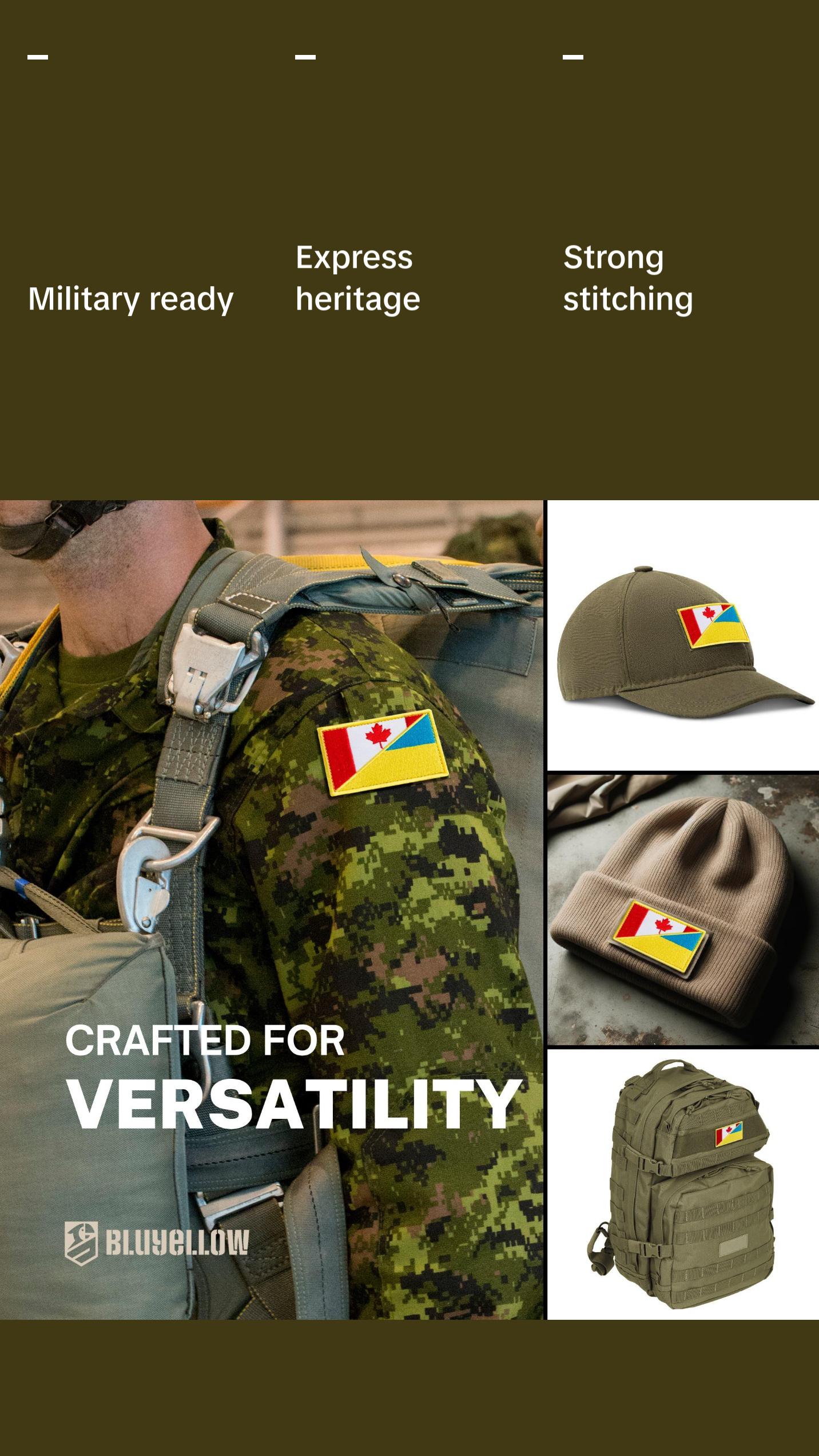 2-Pcs Canada Flag and Ukraine Flag Patch Set, Embroidered Ukrainian Emblem and Canadian