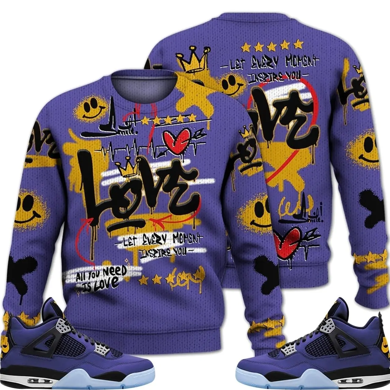 トップス 00s archive BUFFALOBOBS 4way best Retro 4 Lakeshow Outfits, Lakeshow 4s Ugly Sweater, Happy Love