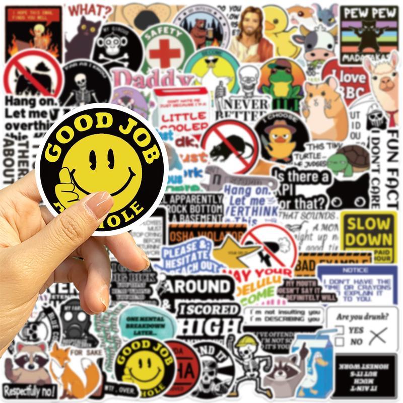 100 PCS Funny Saying Sticker Pack - Snarky, Sarcastic Bold Humor Vinyl Waterproof Meme stickers for laptop, computer, water bottle, ipad, phones bumper