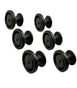 Rubbed Bronze Vintage Rustic Cabinet Door Knobs With In Round Ring By Muskoka Lifestyle Products USA 6-Pack (MUS910)