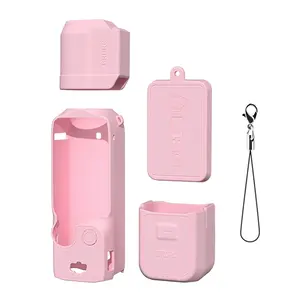 Pocket 3 Silicone Cover Pink Protective Case Lens Protector Scratch-Resistant Sleeve Cover for DJI Osmo Pocket 3 Creator Combo Accesssorise
