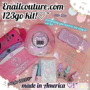 123 Go Nail KIT Soft Gel Full Cover Tips Kit for Soak Off Nail Extensions Jelly Tips False Press on Nails