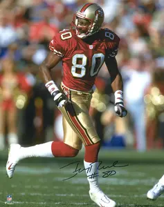 Jerry Rice San Francisco 49ers Autographed 16" x 20" Red Running Solo Photograph - Fanatics Authentic Certified