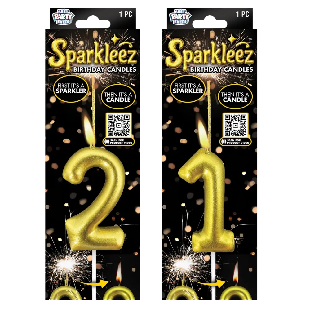 Sparkleez Birthday Number Candle Set (Choose Any 2 Numbers)