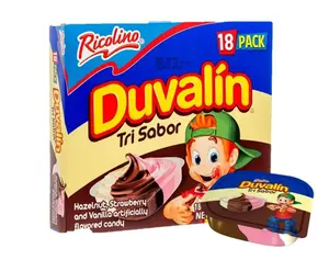 Ricolino Duvalin Tri Sabor Hazelnut, Strawberry & Vanilla Creamy Mexican Candy 9.5 oz. (18 x 0.5 oz. Pieces) Snack Sweet