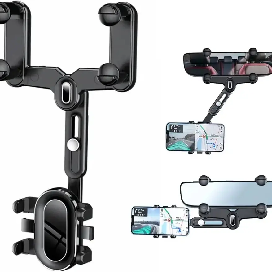 Adjustable 360° Rotation Phone Holder Car Rearview Mirror Mount Adjustable 360° Rotation Phone Holder Car Rearview Mirror Mount